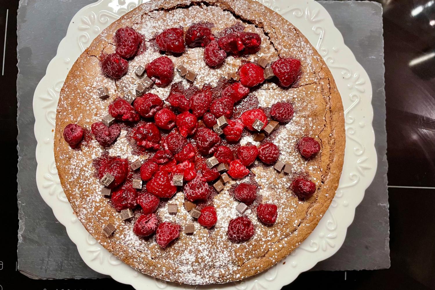 Rezept Schoko-Marzipan Kuchen mit Himbeeren