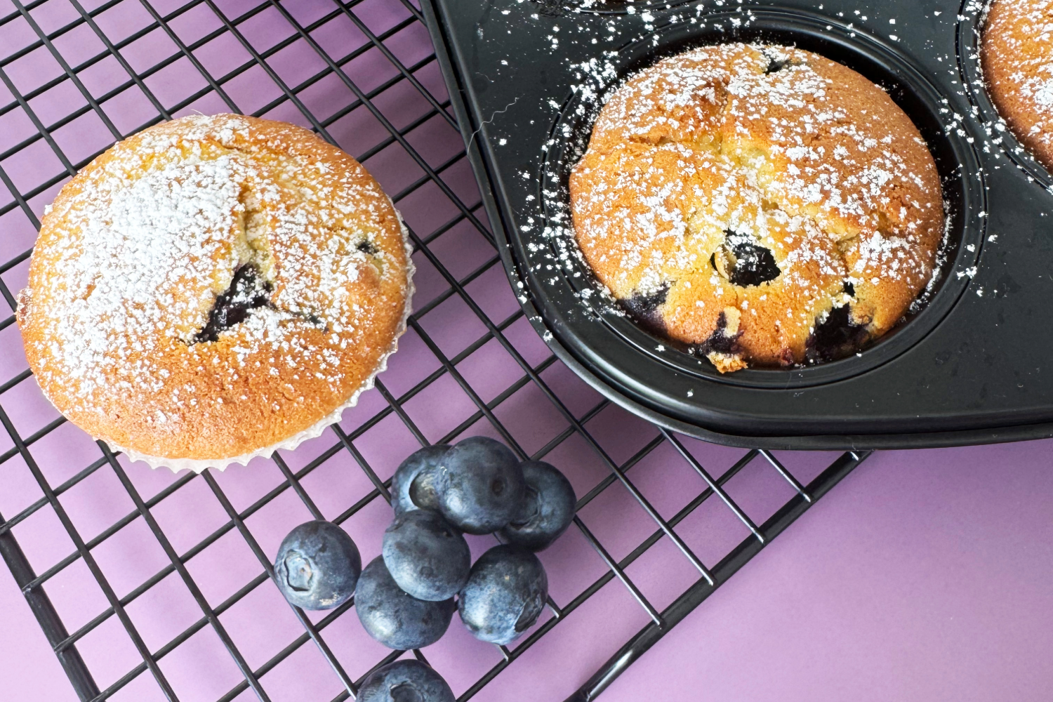 erfrischende Heidelbeermuffins mit Backmarzipan