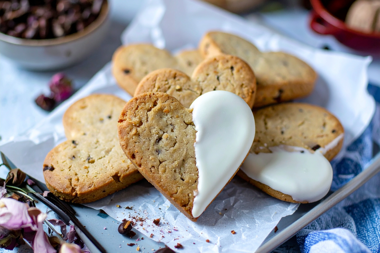 Pekannuss Herzli mit Schokolade