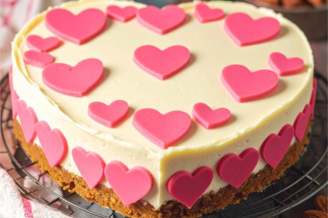 Cheesecakeherz mit Marzipanherzen